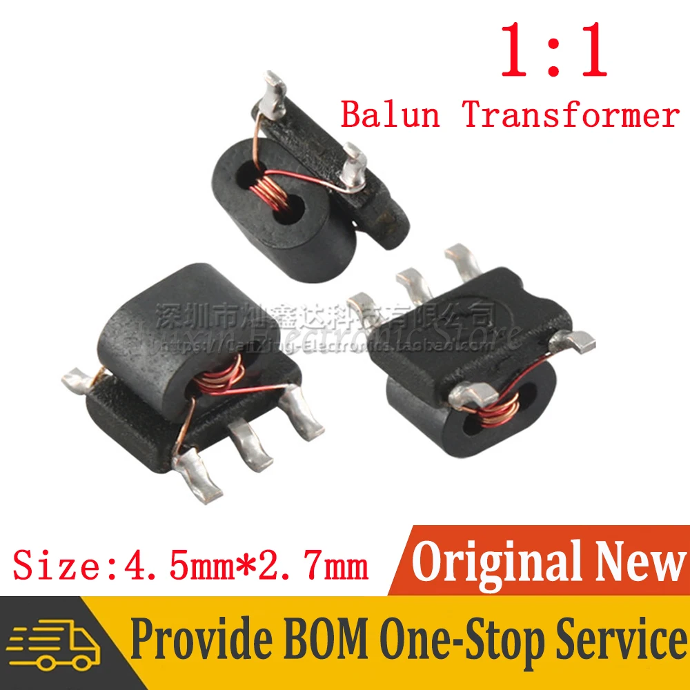 2Pcs SMD RF Gigabit 1:1 bandwidth frequency Range 2.3-2700MHZ signal balun transformer Unbalanced Balanced match