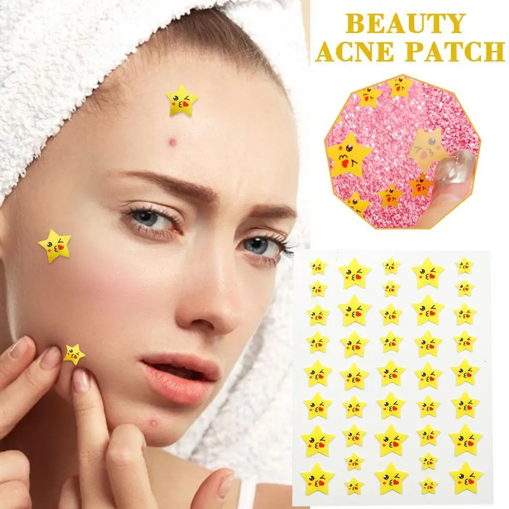 Star Pimple Patch Adesivos, Deslumbrante, Colorido, Face Acne Remoção, Pele Mancha Adesivo, Cuidados De Beleza, Maquiagem Ferramenta, 40Pcs