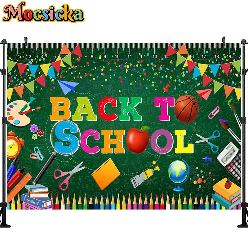 Mocsicka Back To School Backdrop Blackboard Party Decor Classroom Teaching Aids Baby Photography Background For Photo Studio