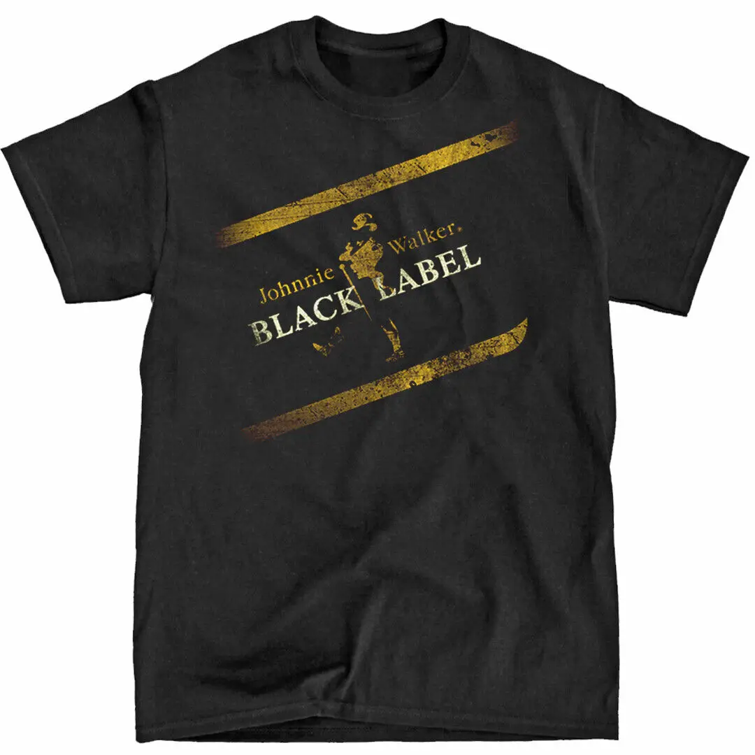 Винтажная черная футболка с Виски Johnnie Walker