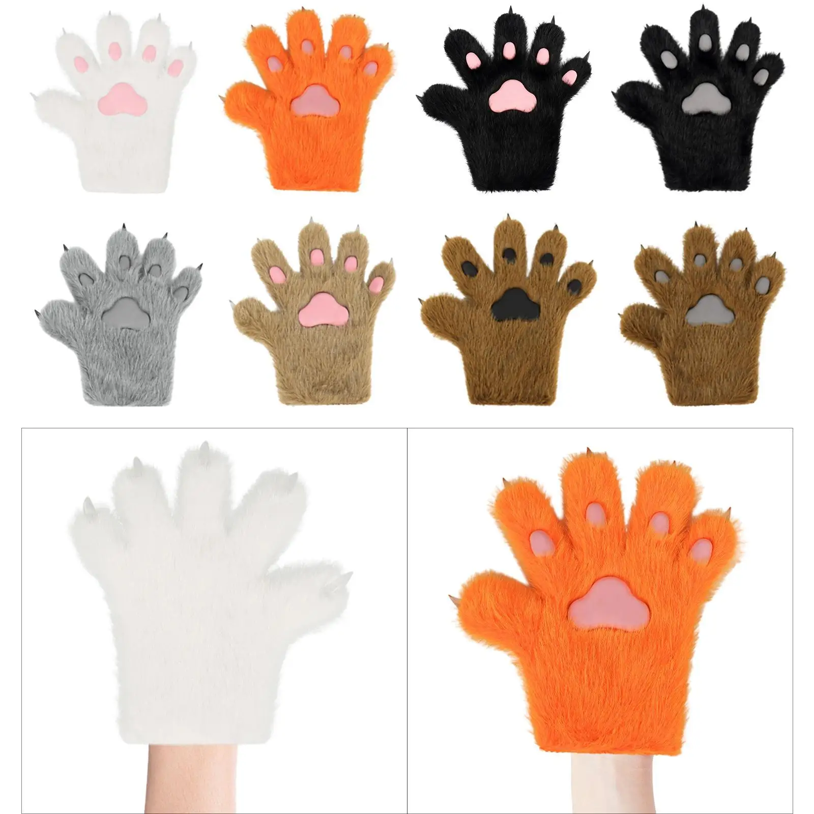 

Mittens Men Women Dress up Photo Props Adults Cosplay Hands Paws Kitten Paw