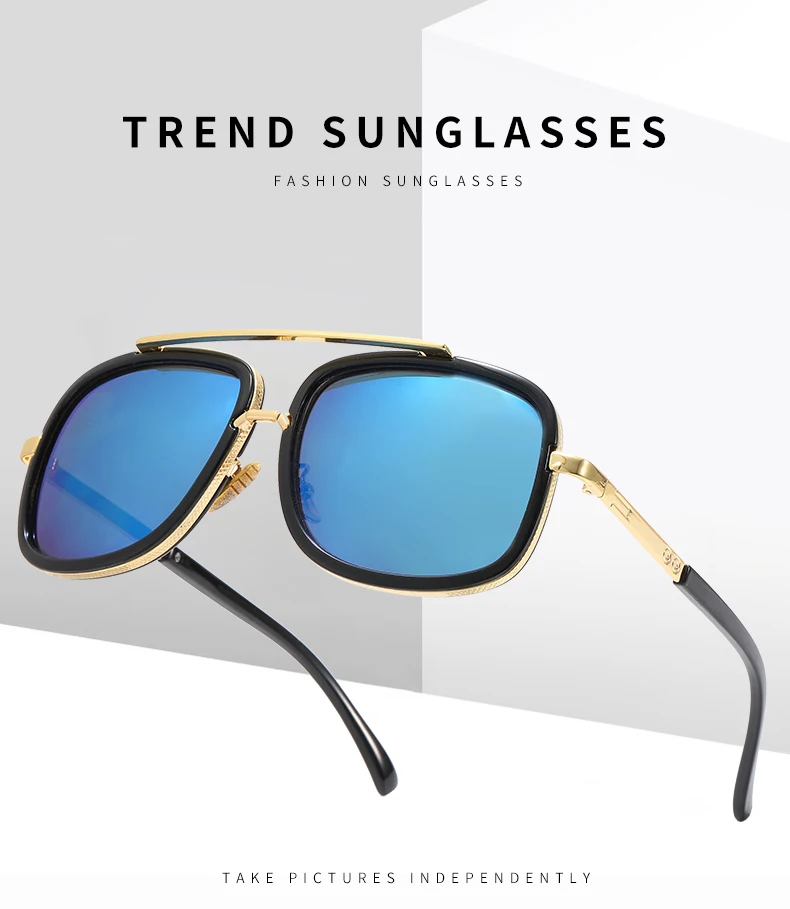 

Sunglasses for Men Summer Outdoor Uv400 Glasses Driving Four Color Lens High Quality Big Square Sunglasses Men Women