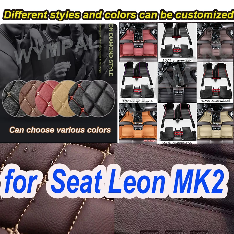 

LUXURY Car Floor Mat For Seat Leon MK2 2006 2007 2008 2009 Car Mat Full Set