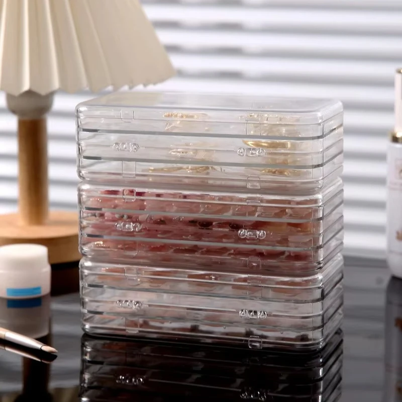 3-Fold Press On Nails Storage Box Clear PET Nail Organizer Case with Fixing Strips Holder Dustproof Jewelry Storage Container - view 5