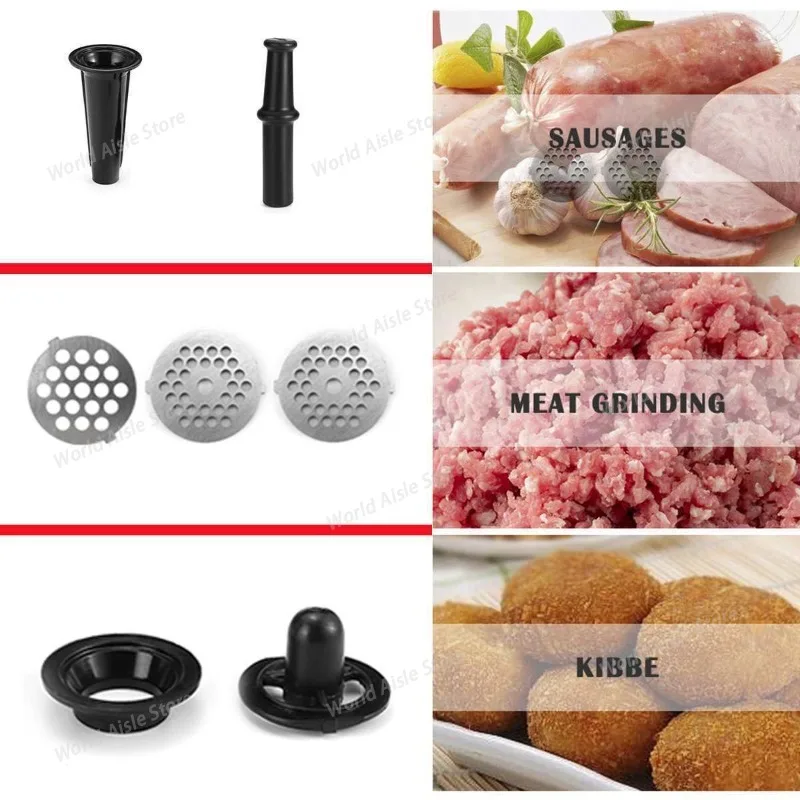 Electric Meat Grinders Stainless Steel Powerful Electric Grinder Sausage Stuffer Meat Mincer Home Kitchen Food Processor