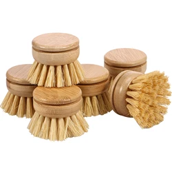 Wooden Dish Brush with Natural Sisal and Coconut Durable Portable Kitchen Cleaning Brush Eco Friendly Zero Waste