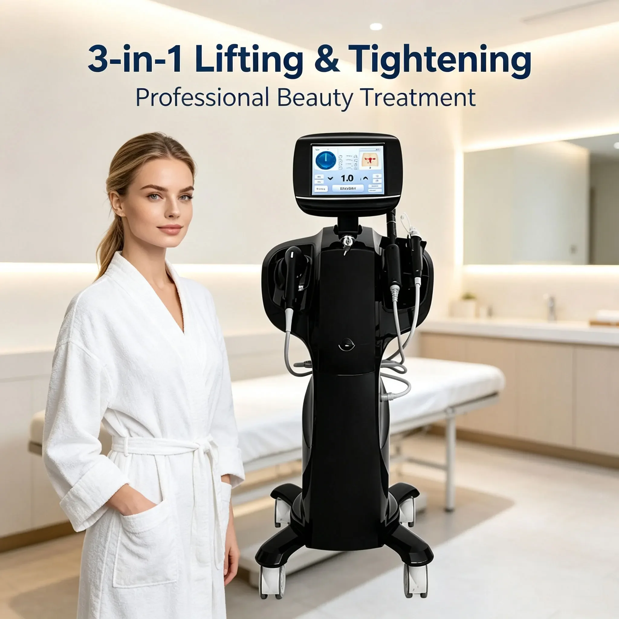 Three In One Beauty Device For Facial Lifting, Firming, And Delicate Skin, Specifically Designed For Beauty Salons