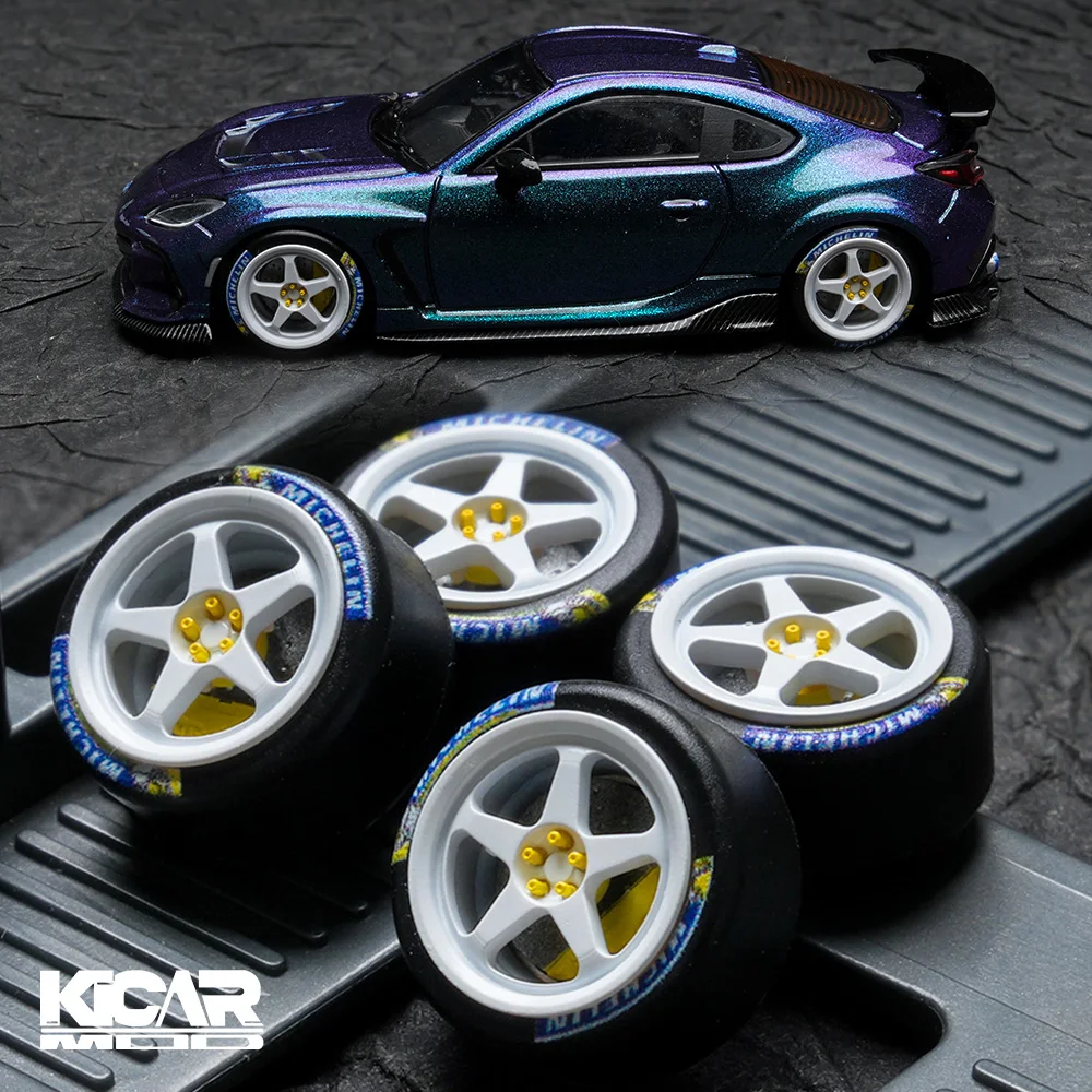 Kicarmod 1/64 Resin DESMOND EVO II Bearing Model Car Wheels 9.6mm For Diecast Model Car Modification