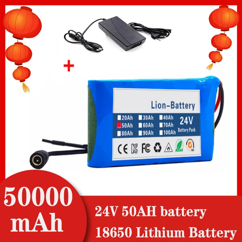 

NEW Original 6S1P 24V 50000mah Battery Lithium Ion Battery Pack Capacity DC 24 V Battery Pack CCTV Camera Monitor + with DC 12.6