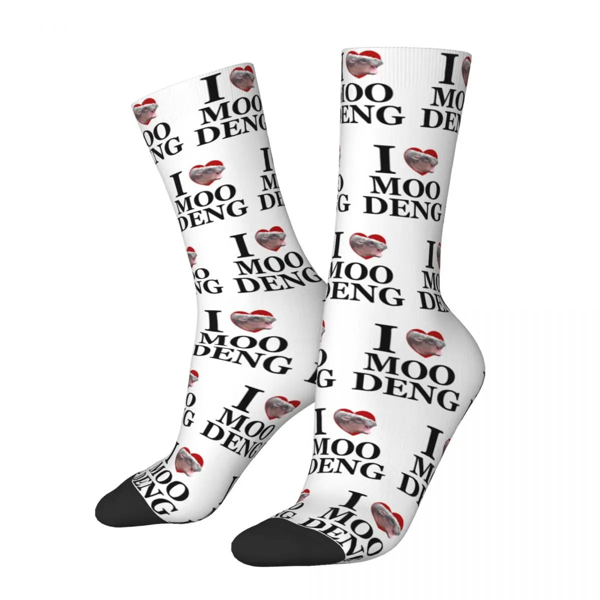 Fashion Male Men Socks Harajuku I Heart Moo Deng Sock Graphic Women Socks Spring Summer Autumn Winter