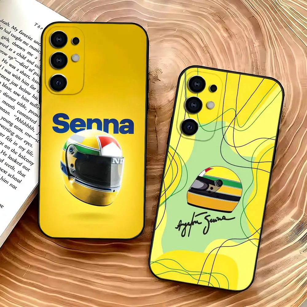 

Ayrton S-Senna H-Helmet Phone Case For Samsung S25,S24,S21,S22,S23,S30,Ultra,S20,Plus,Fe,Lite,Soft Black Cover