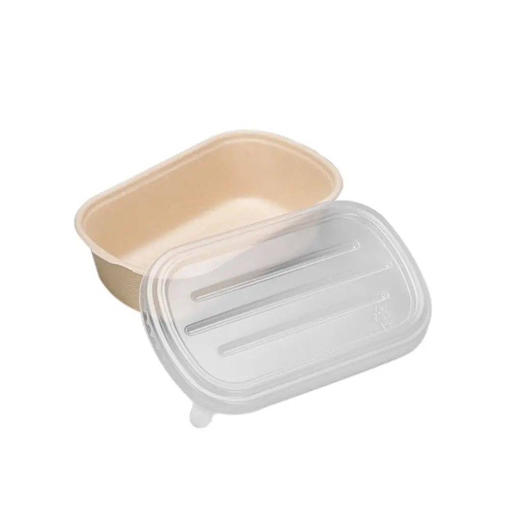 Paper Light Food Box 500ml/700ml/850ml/1000ml Degradable Paper Pulp Lunch Box Salad Takeout Thick Bento Box Disposable Packing
