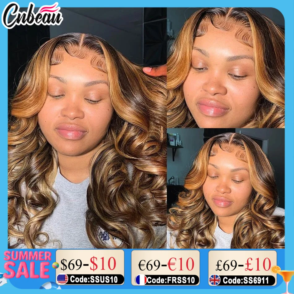 

30 32 Inch Colored Wigs 13x4 13x6 Hd Lace Frontal Wigsbody Wave Wig Highlight Ombre Lace Front Wig Human Hair For Black Women