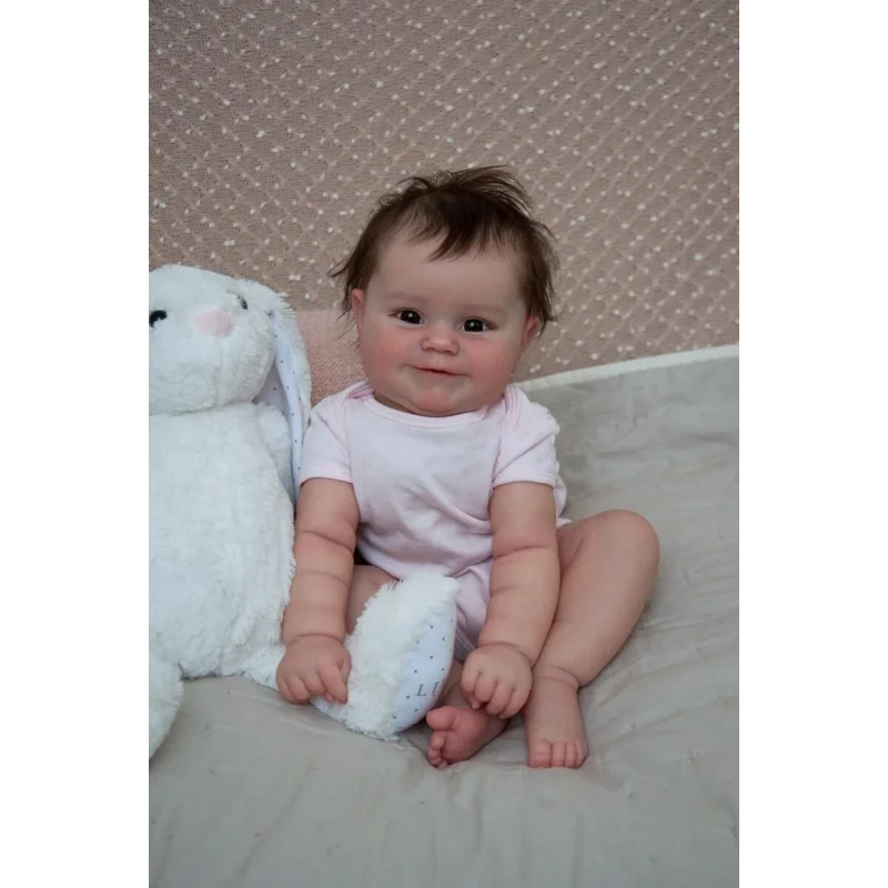 50CM Maddie Reborn Baby Doll Newborn Girl Bebe Reborn Reallista Soft Touch Cloth Body with Hand-Rooted Hair Doll Boneca Doll