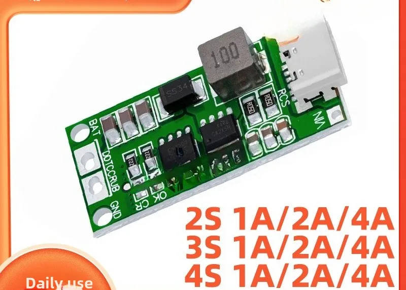 2S, 3S, 4S Type-C to 8.4V, 12.6V, 16.8V Boost - type Lithium - battery Modules with 1A, 2A, 4A Current Capabilities