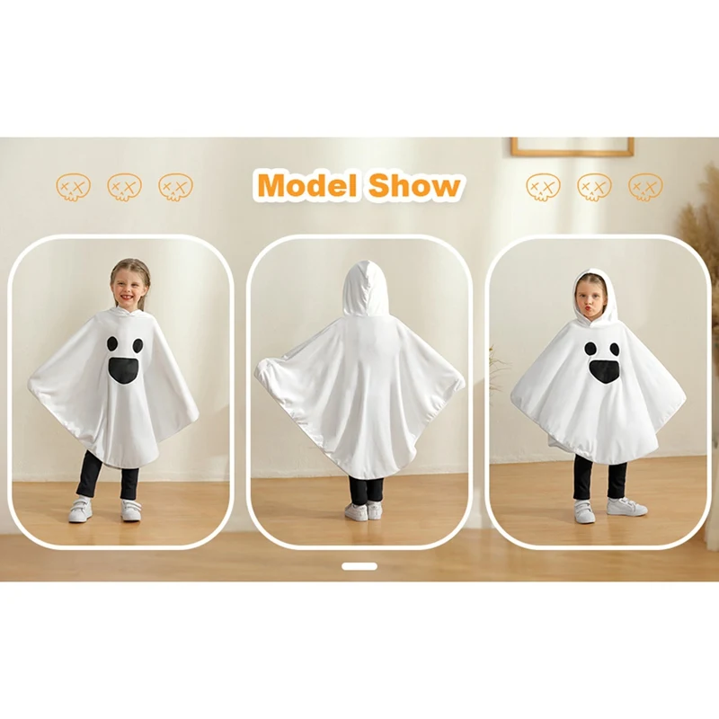 Capa de Halloween para niños, ropa de Festival, abrigos blancos cómodos para niños