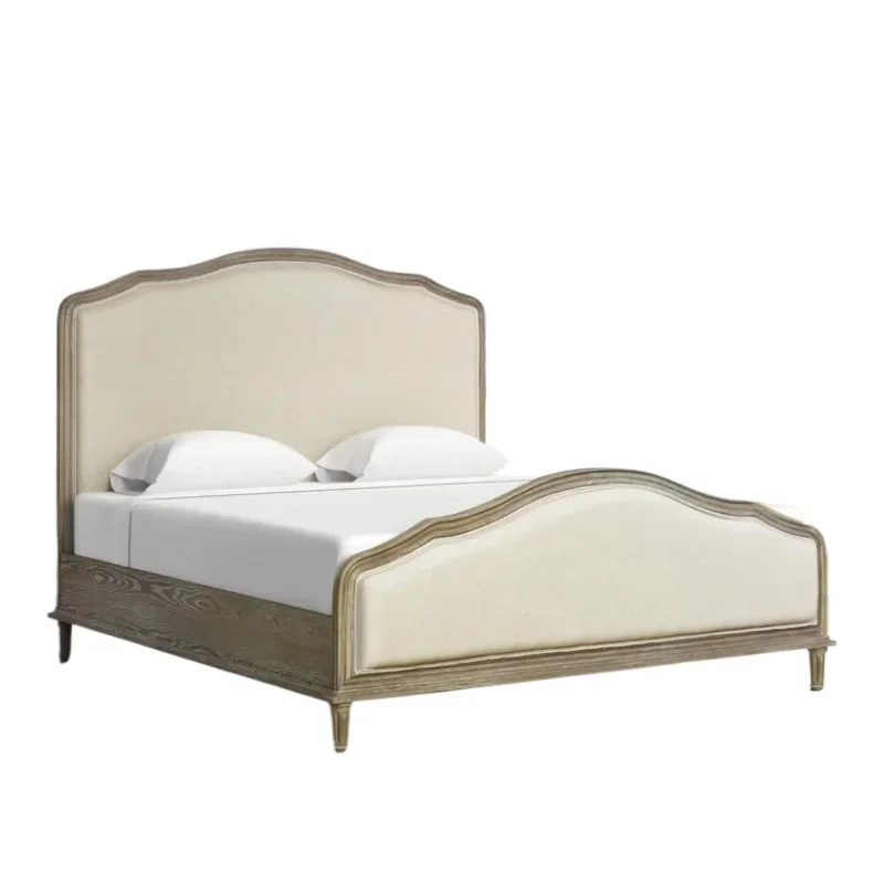 

Retro American solid wood master bedroom double bed French soft bag princess bed 1.5 meters light luxury modern simple 1.8