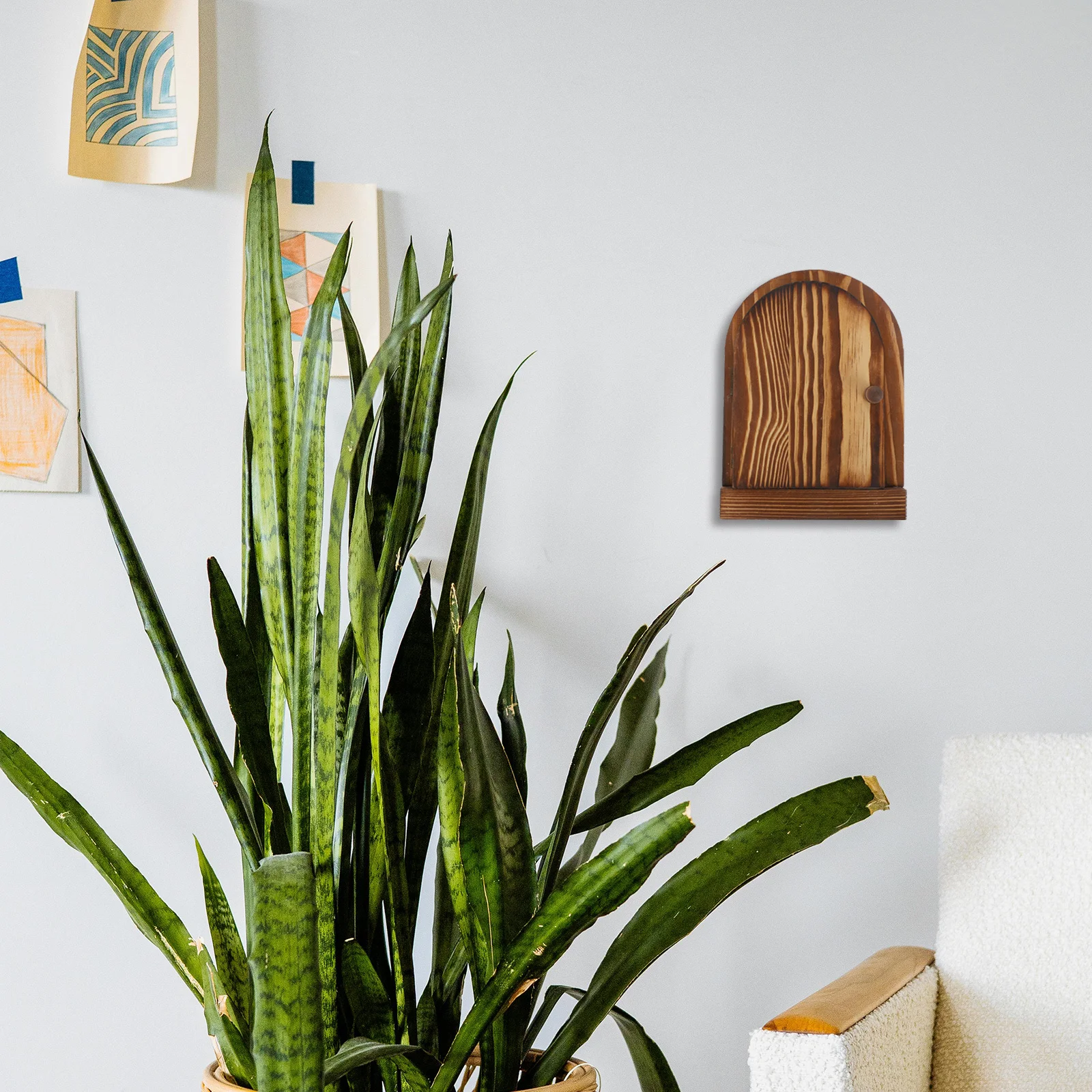 

Wooden Light Switch Self Adhesive Decorative Wall Plate Receptacle Protector Door Shaped Design for Bedroom Kitchen