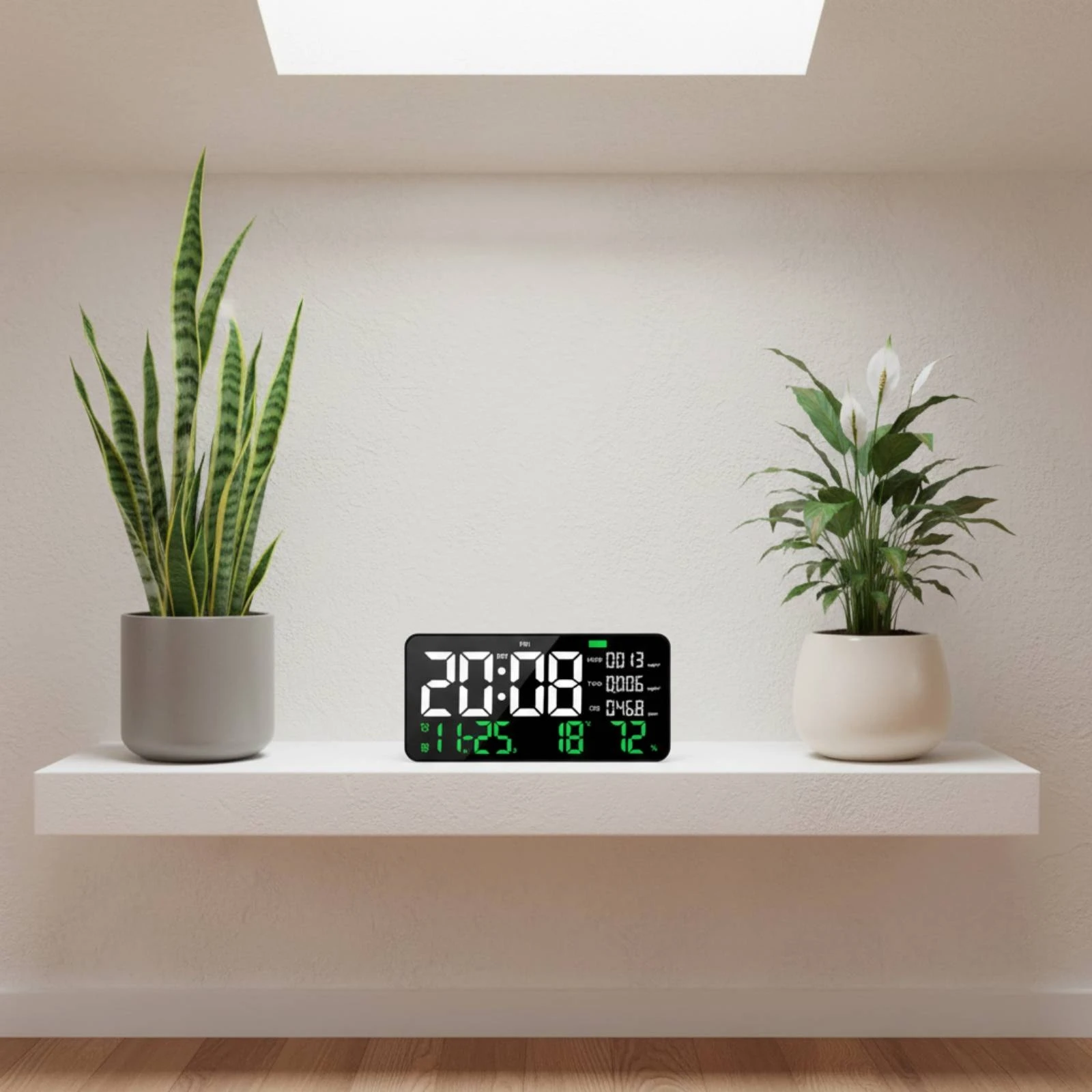 Air Quality Air Quality Monitor Clock Formaldehyde Test Digital Wall Air Quality Monitor Clock Timepiece Night Light Home Decor