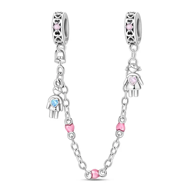 سلسلة أمان للزوجين من الفضة الإسترلينية عيار 925، مناسبة لتصميم شخصي لسلاسل المجوهرات، كهدية للنساء