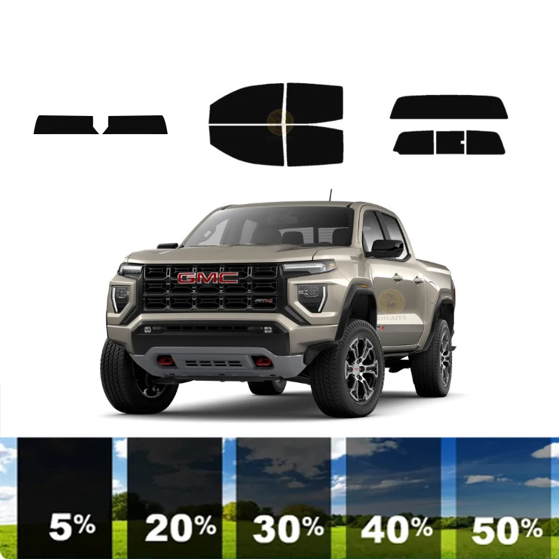 precut Removable Window Tint Film For Car 100% UVR 5%-35%VLT Heat Insulation Carbon ﻿For GMC CANYON 4 DR PU 2023-2024