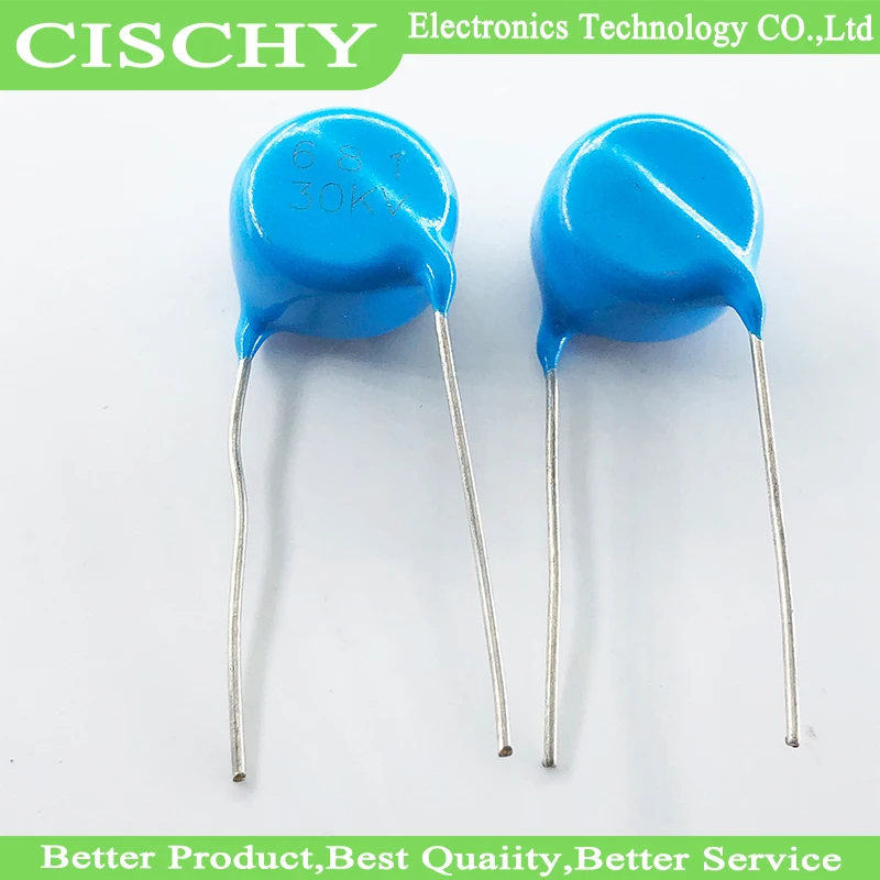 5pcs/lot High voltage ceramic dielectric let ultrahigh pressure ceramic chip capacitor 681 30 kv In Stock