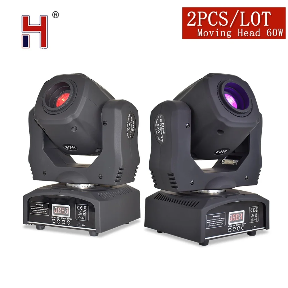 

HongYi LED Mini Moving Head Stage Light Lyre 60W DJ Spot Lights With 7 Colors 8 Gobos For Disco Party Wedding Christmas Lights