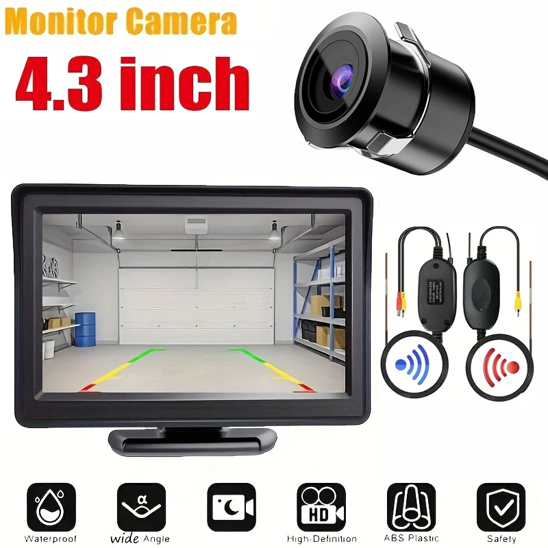 

Wireless Car Backup Camera Easy Installation, 4.3'' Rear View Monitor With Night Vision Camera Kit For Car Pickup Truck Minivan