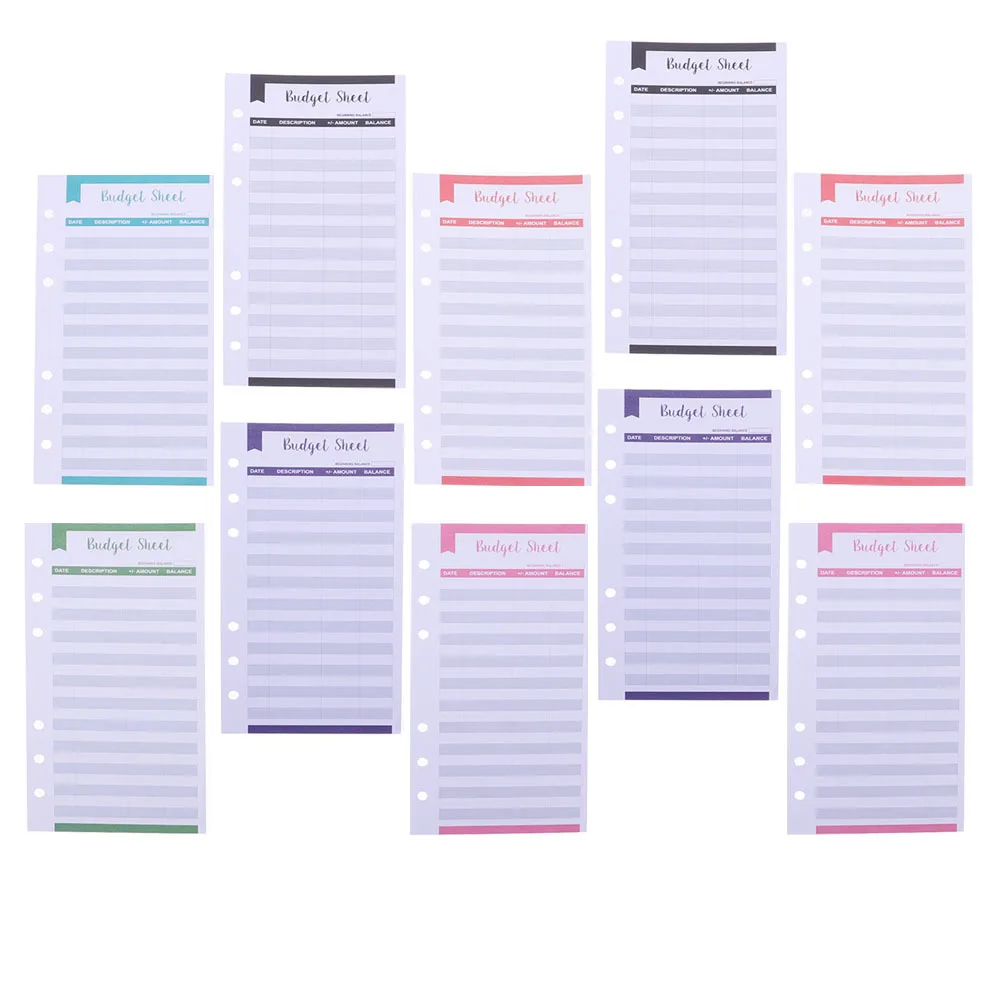 40 قطعة من أوراق الميزانية الملونة المتنوعة، بطاقات مخطط النفقات للاستخدام الشخصي، منظم تتبع النفقات الشهرية