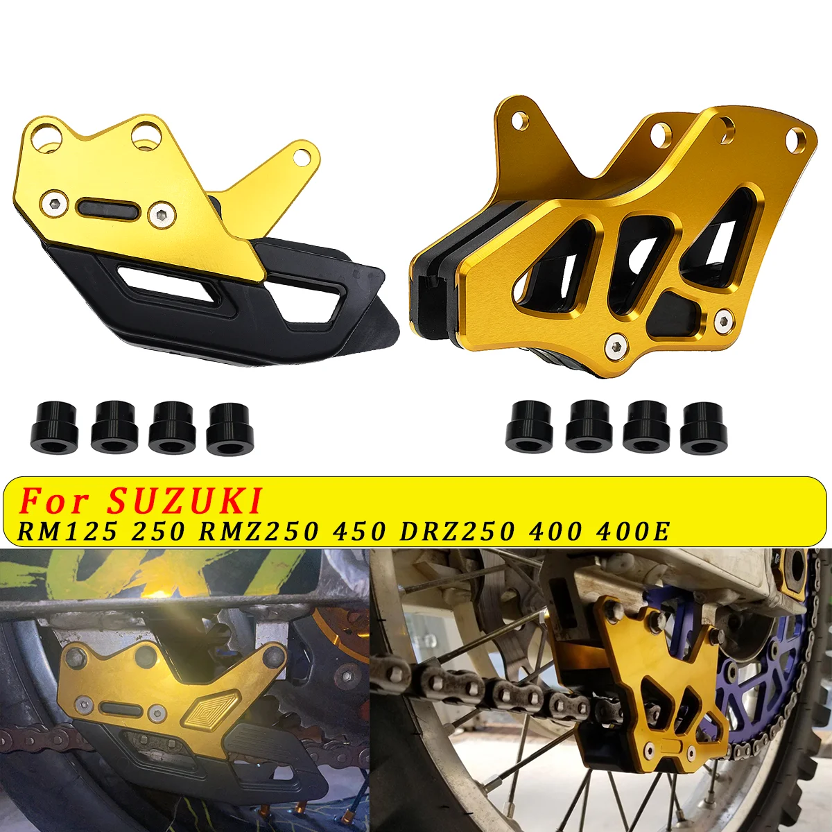 CNC Aluminum Chain Guide Guard For Suzuki RM125 RM250 RMZ250 RMZ450 RMX450Z DRZ250 DRZ400 DRZ400E DRZ400S1996-2008 2022