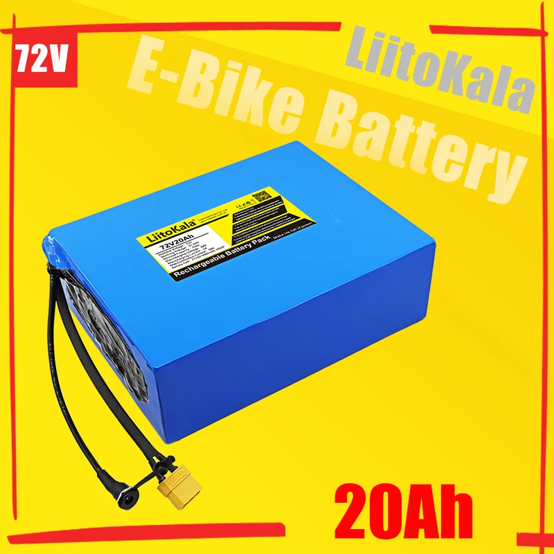 LiitoKala-Bateria de lítio para bicicleta elétrica, scooter, motocicleta, bateria de alta potência BMS, 5A carregador, 20S4P, 84V, 72V, 20Ah, 21700
