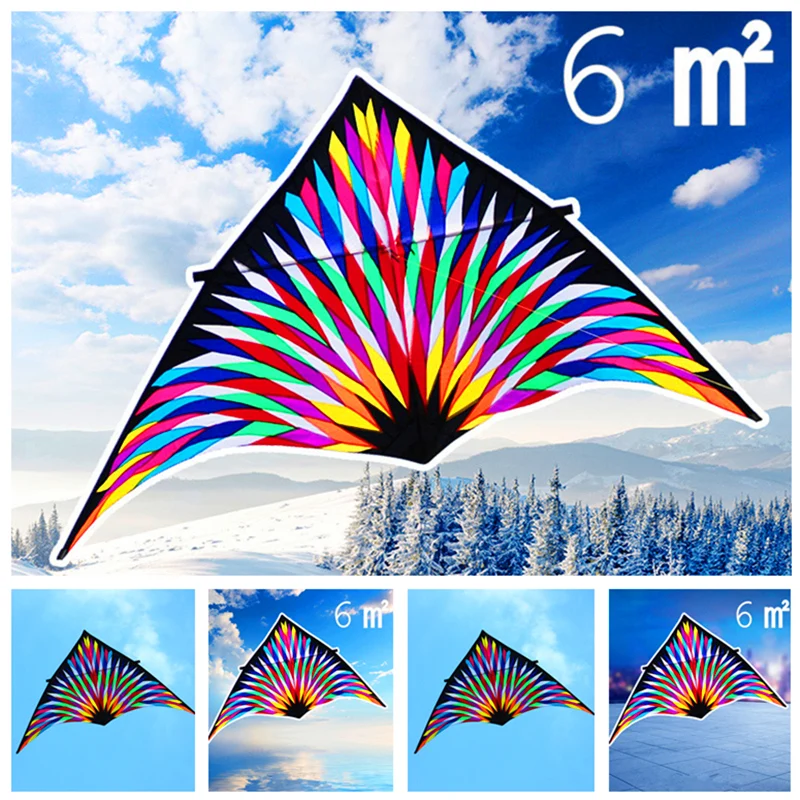 

Free shipping 6sqm large delta kite for adults reel flying toys nylon kite string line dragon kite cerf volant parachute ghost