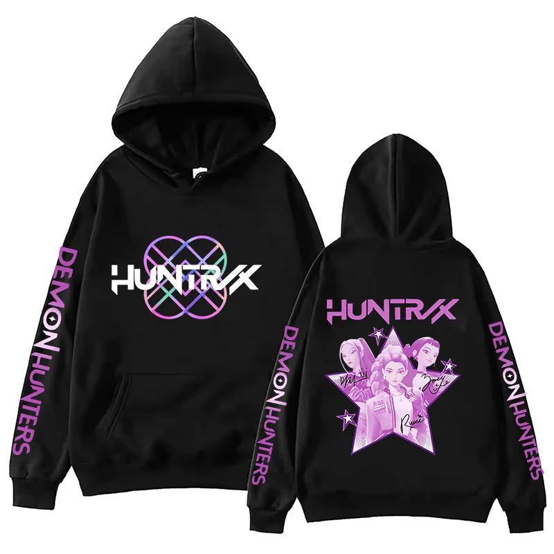 

New K Pop Demon Hunters Printed Hooded Sweatshirt Autumn Winter Women Men Harajuku Hoodie Fleece Loose Casual Hoodies