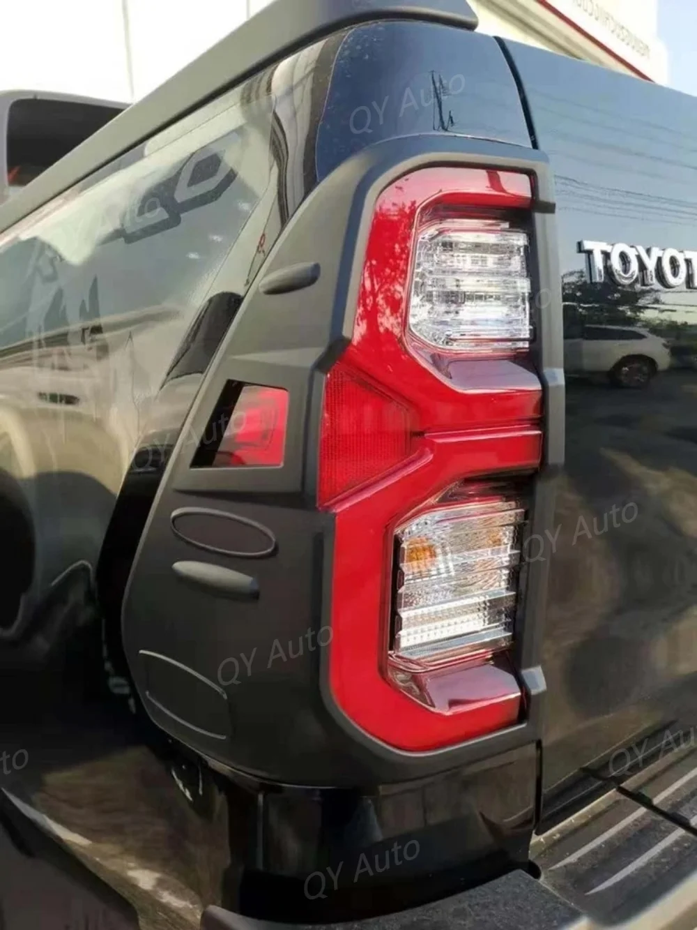 Matte ABS Rear Lamp Cover For Toyota Hilux 2021-2022 Decoration Protection Matte Black Cover