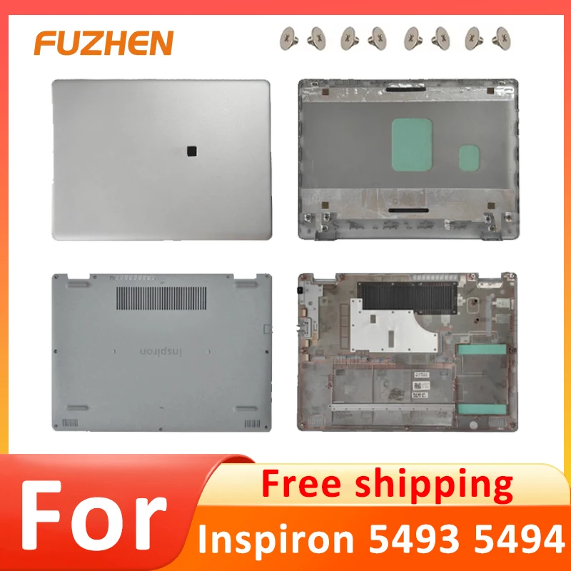 

Новый сменный чехол для ноутбука Inspiron 5493 5494, задняя крышка ЖК-дисплея/нижняя крышка A D, серебристая 0638V6 0MKHFD