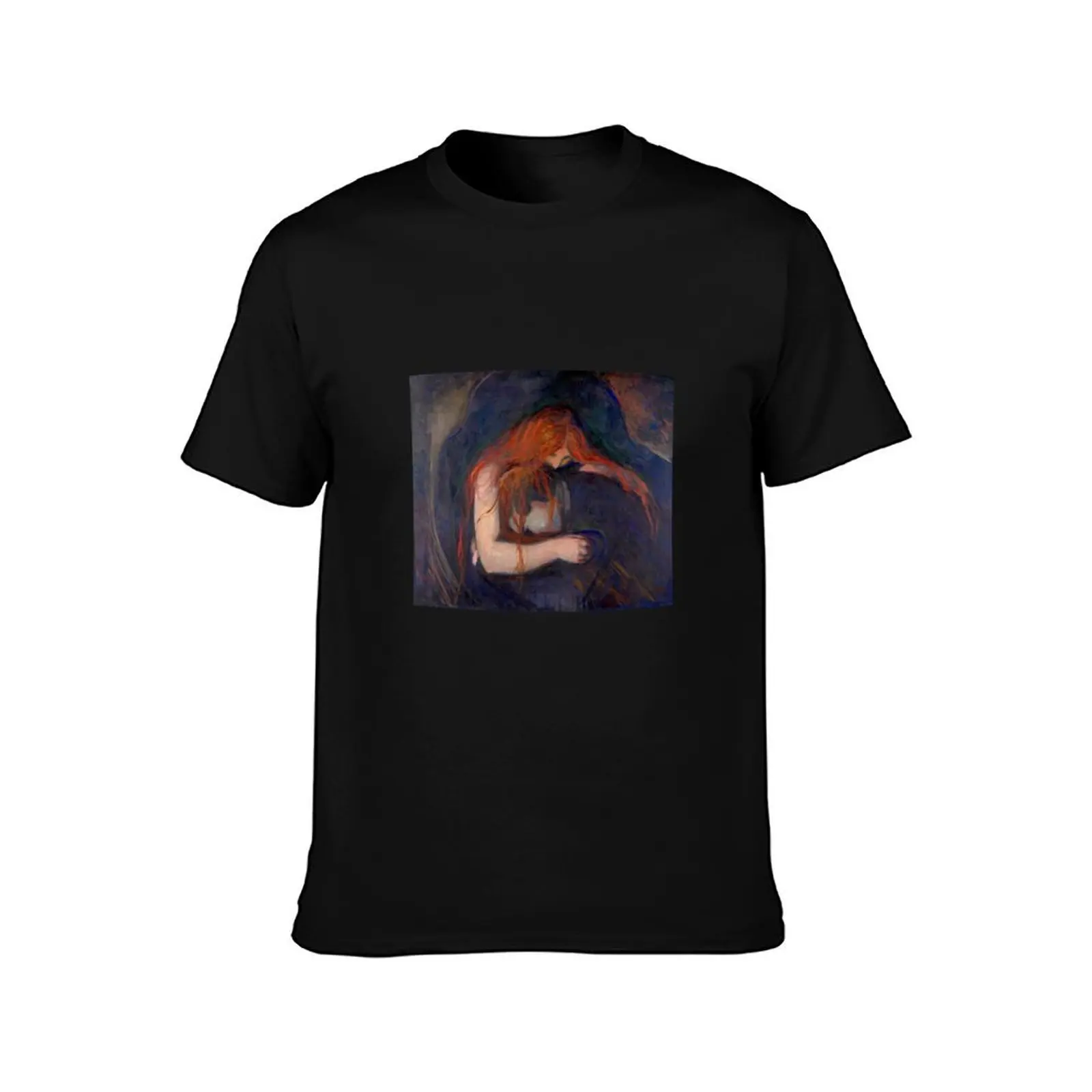Vampire Edvard Munch T-Shirt Summer Casual Cotton Tee Oversized Streetwear Tops Vintage Graphic Print Loose Fit Short Sleeve