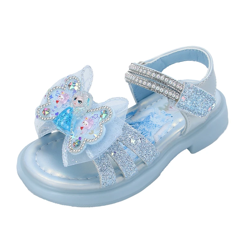 Kids'Casual Shoes Sandals PU Leather Cartoon Princess Summer Shoes For Girls Hook and Loop Anti-slip Pink Blue Shoes Size 23-33 - view 5