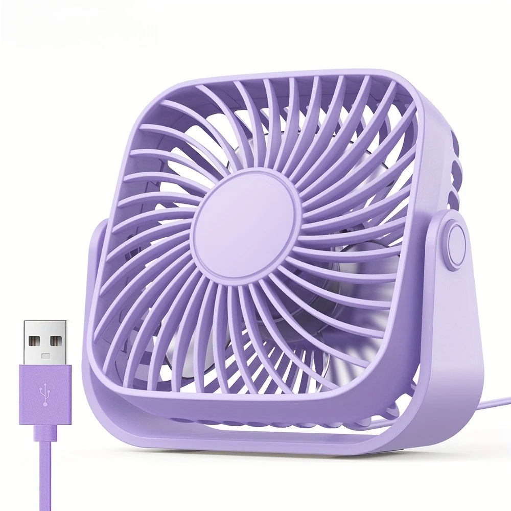 USB Desk Fan Portable Mini Table Fan Brushless Motor Quiet High Airflow Personal Fan for Bedroom Office Home Travel Outdoor Use