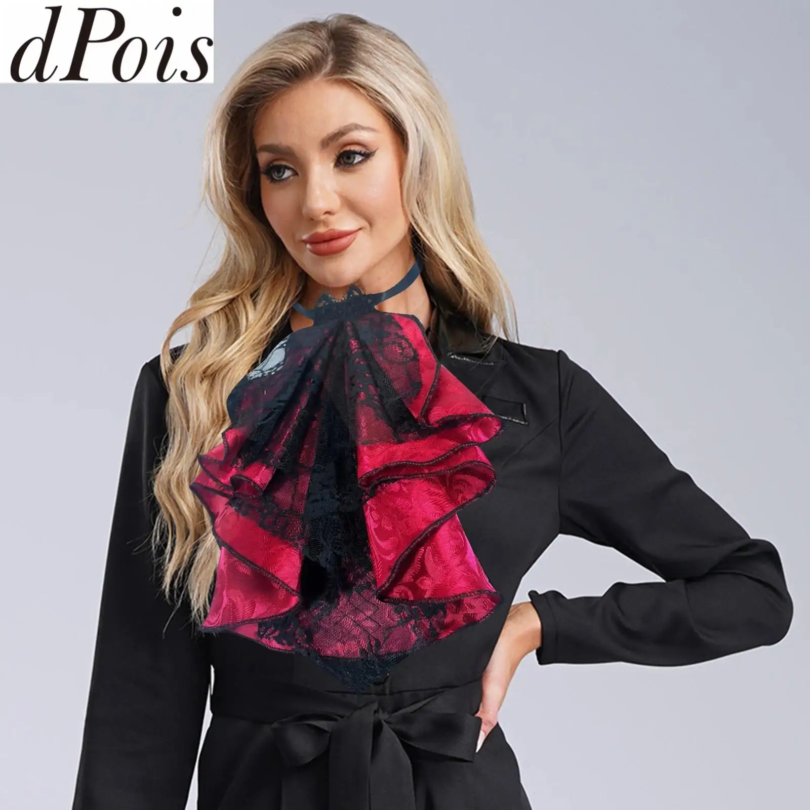 

Викторианский кружевной жабо-воротник с оборками для повседневной деловой одежды, съемный воротник-бабочка для футболки, аксессуар для платья в стиле Ренессанс