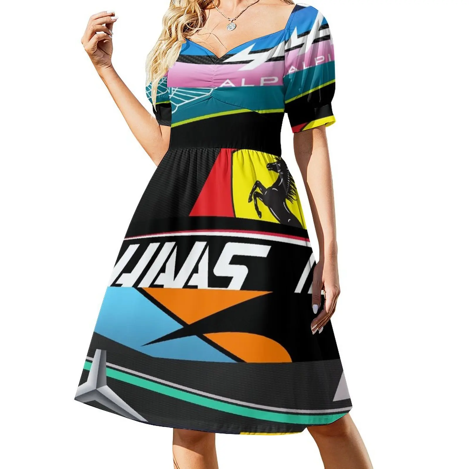 

F1 2023 grid liveries Short-Sleeved Dress women dress Long dress woman