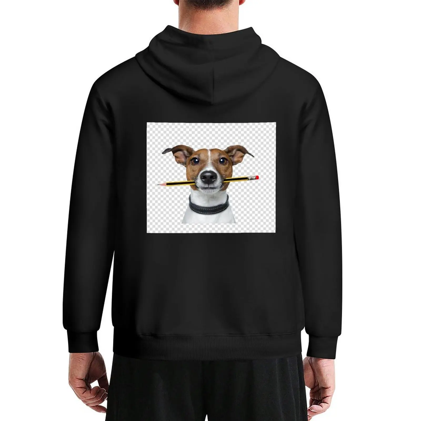 

Jack Russell Terrier Dog with pencil funny Hoodie men's sweat-shirt set hooded shirt autumn jacket men anime hoodie