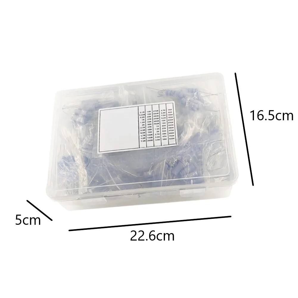 Carbon Film Resistor Kit 5W 300 pcs 60 Resistance Values from to 820K 5% Tolerance 4-Band Identification System