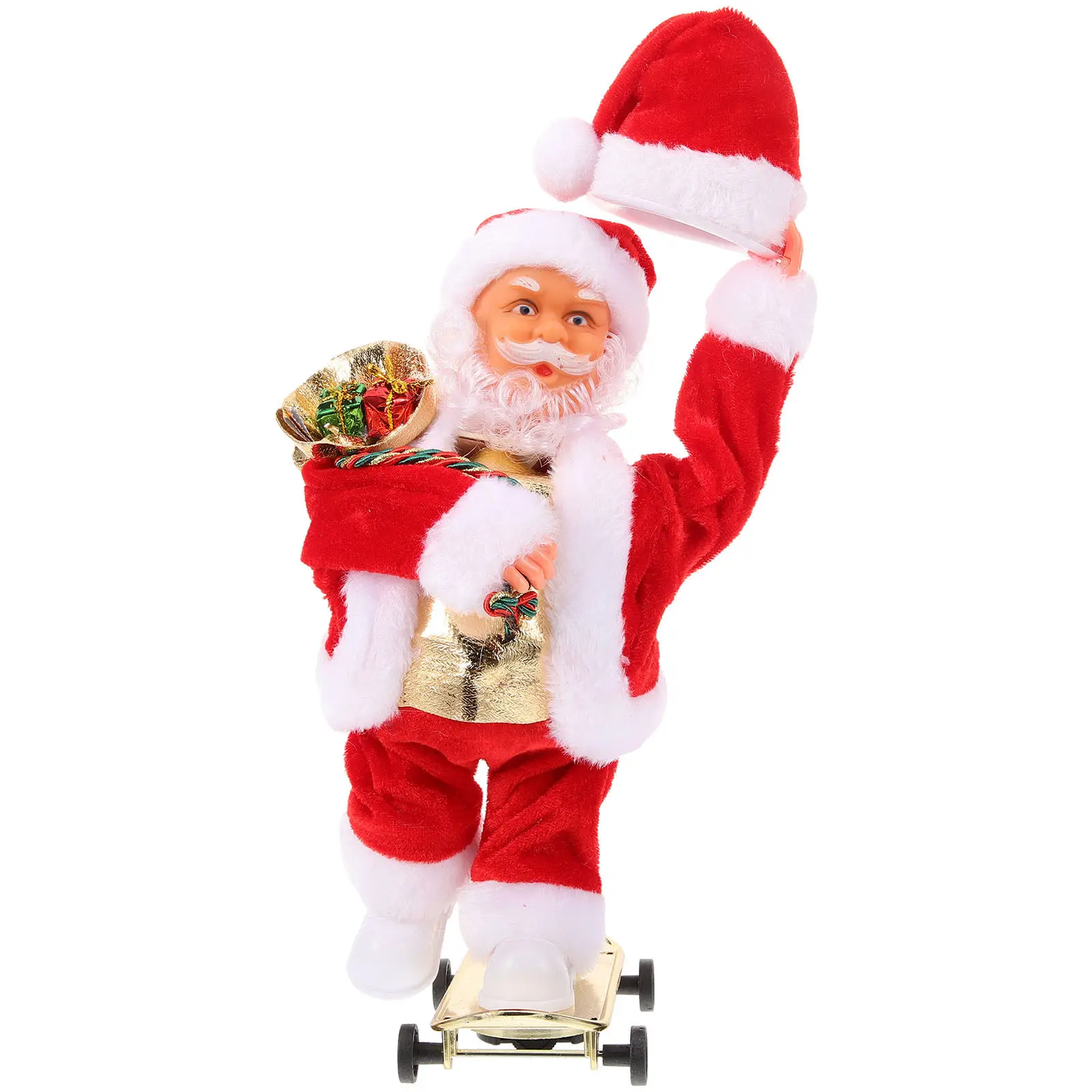 Fun Christmas Animated Santa Claus with Gift Bags Singing Dancing Soft Decoration for Kids Children Home Bedroom view 3