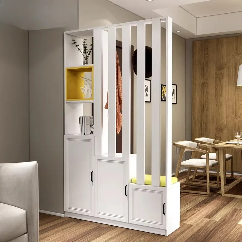 Double-sided hollow screen partition simple modern shoe changing stool shoe cabinet foyer cabinet entrance coat cabinet custom N