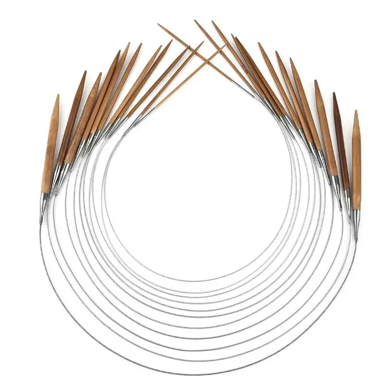 3.0-12mm okrągłe igły do robienia na drutach bambusowe szydełko do szycia dziania podwójne haczyki rurka ze stali nierdzewnej narzędzia do do