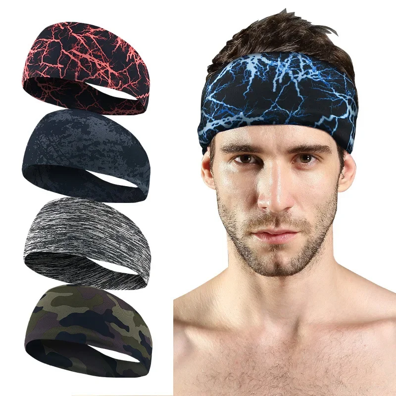 Printing Sports Headbands Sweatband Stretch Elastic Women Yoga Hair Bands Breathable Gym Fitness Running Cycling Tennis Headwrap