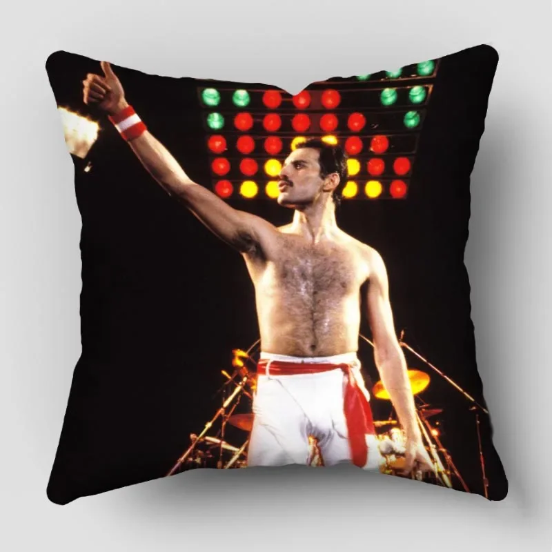 Freddie Mercury Pillow Case Wedding Decorative Satin Fabric Pillows Cover New Year Accessories Satin PillowCase 45X45cm