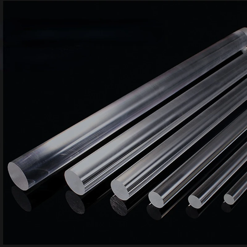 1pc Transparent Organic Glass Rod Acrylic Solid Round Bar Crystal Column PMMA Light Guide Rod Dia 2-60mm DIY Tools Length 50CM