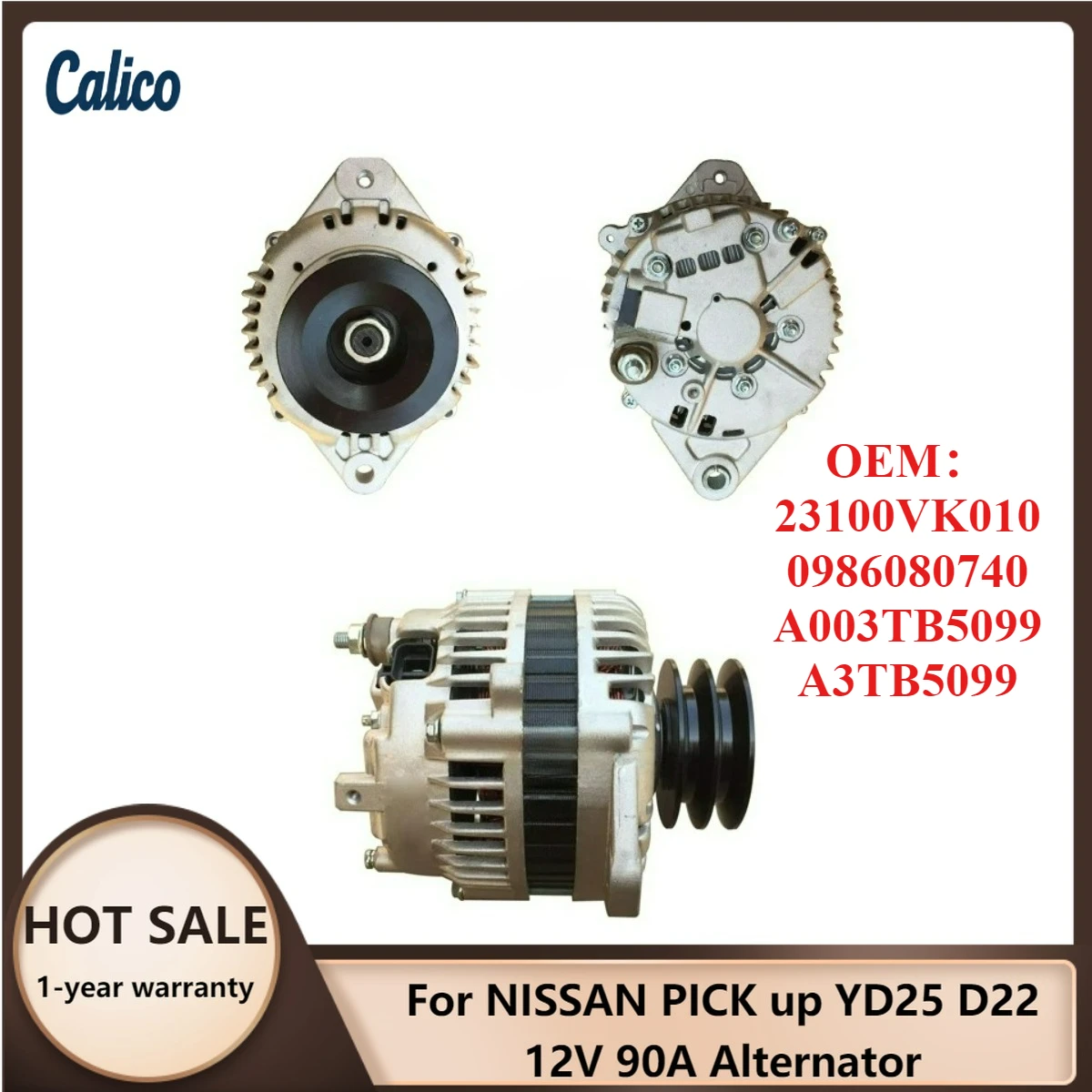 

Высококачественный генератор 12В 90А для NISSAN PICK UP YD25 D22, артикулы 23100VK010, 0986080740, A003TB5099, A3TB5099