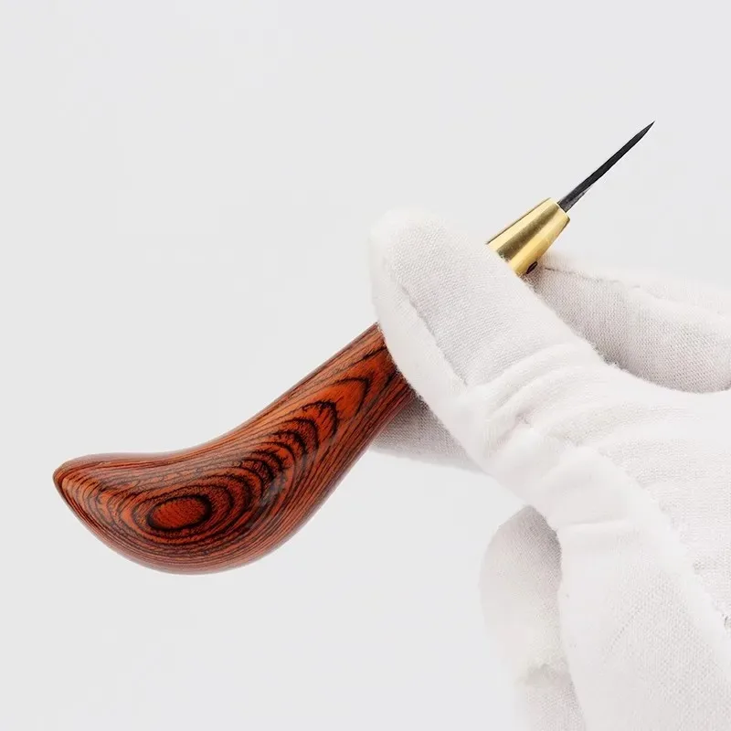 

Interchangeable Needle Set 2.0/2.5mm - Ergonomic Curved Handle Leather Stitch Awls | Solid Brass Professional Leathercraft Kit